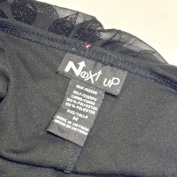 Vtg Y2K Velvet Burnout Floral Dress SzM Sparkle Sheer Stretch Whimsigoth Witchy - Picture 8 of 16